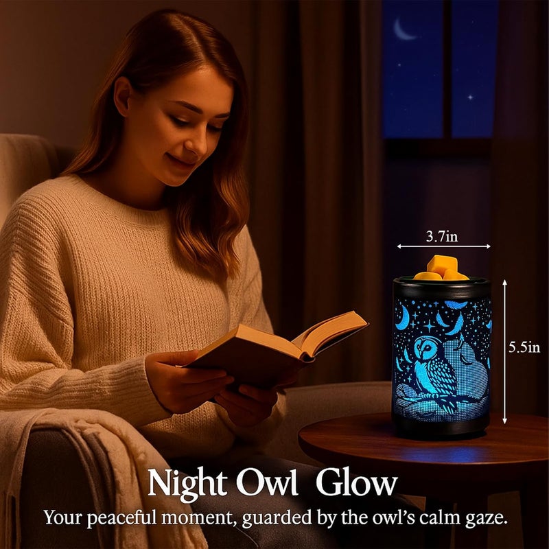 Leyoue Electric Wax Melt Warmer PTC Heating Plate with 7 Colors LED Changing Light Wax Warmer Fragrance Warmer for Home Office Gifts & Decor(Owl) - Image 3